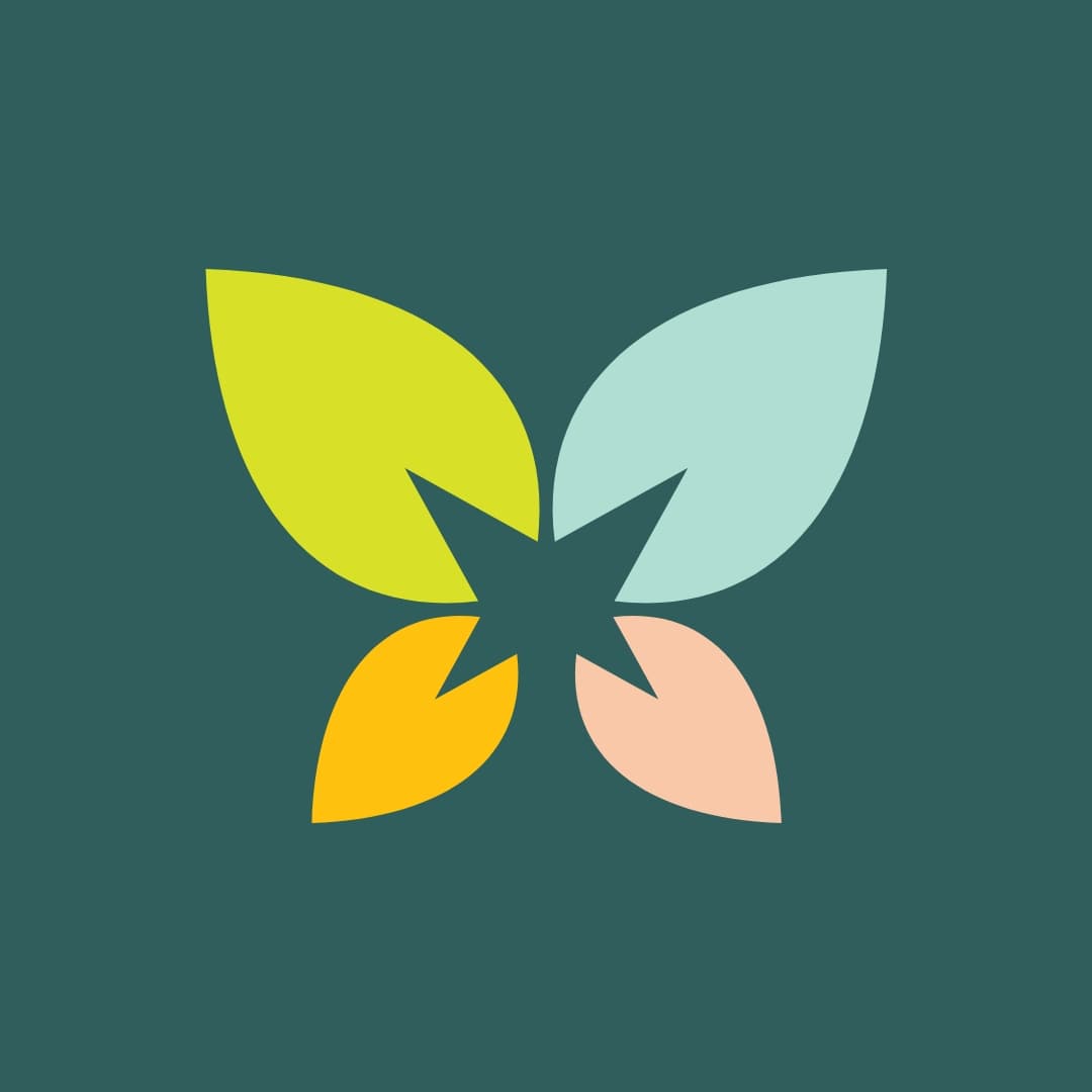 Kaleidoscope Park butterfly logo on a dark green background